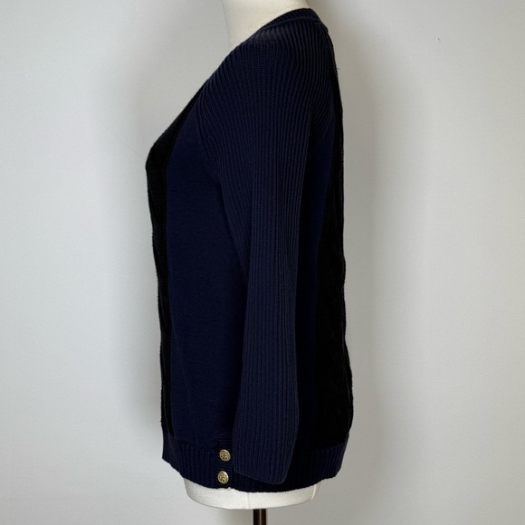 Banana Republic Black And Blue Cable Knit Sweater Cotton Women’s Size Small - Picture 3 of 8